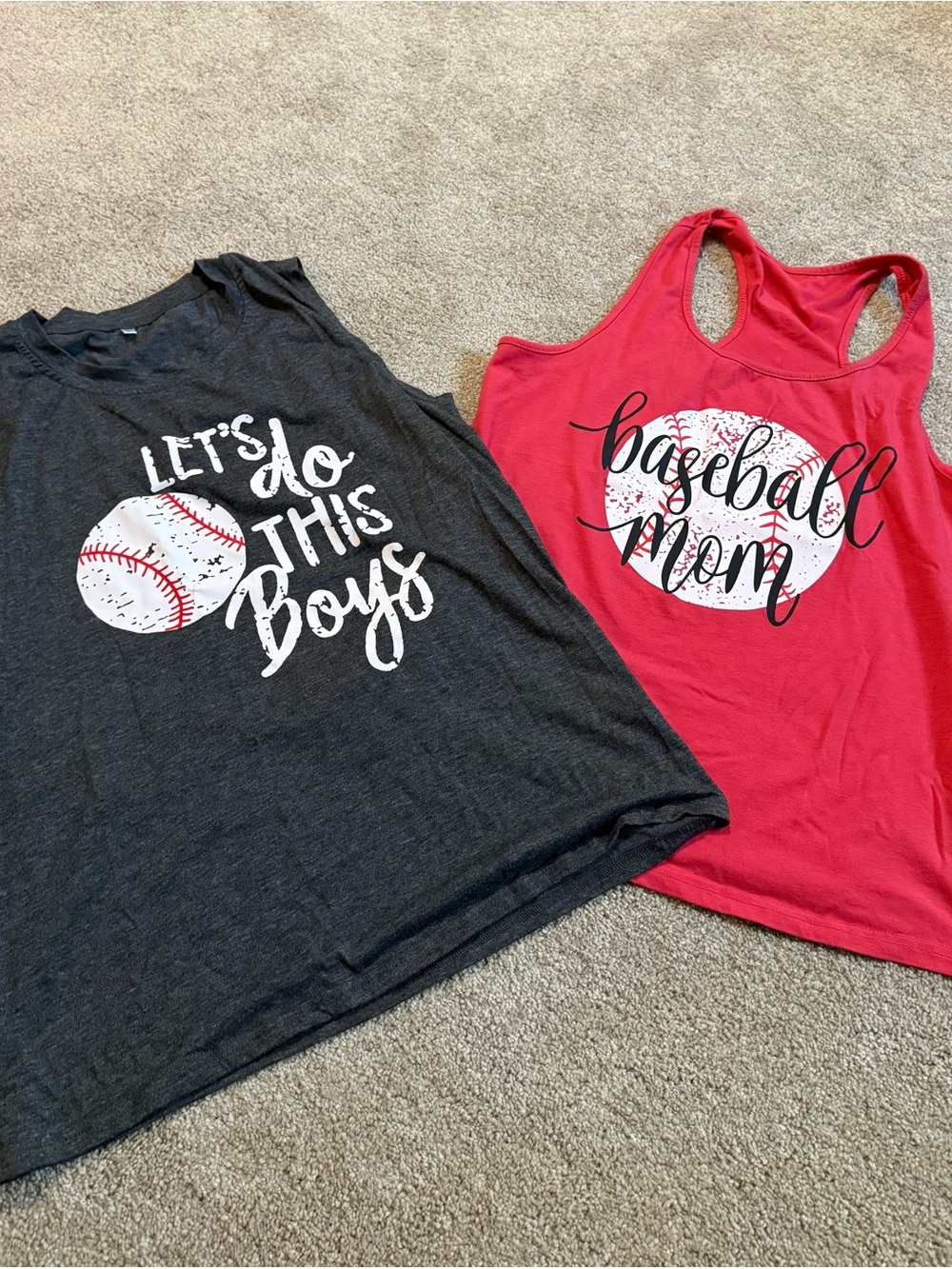 Set of 2 Baseball Mom Graphic Tanks